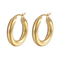 Style Simple Couleur Unie Acier Inoxydable Placage Des Boucles D'oreilles 1 Paire sku image 5