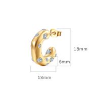 1 Pair Fashion C Shape Plating Inlay Stainless Steel Zircon Ear Studs main image 4