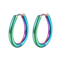 Simple Style Solid Color Titanium Steel Plating Earrings 1 Pair main image 3