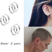1 Piece Simple Style Solid Color Titanium Steel Plating Earrings main image 1