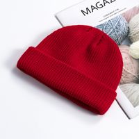 Unisex Simple Style Solid Color Crimping Wool Cap sku image 3