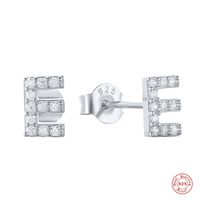 Fashion Letter Silver Plating Inlay Zircon Ear Studs 1 Pair sku image 27