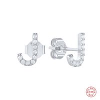Fashion Letter Silver Plating Inlay Zircon Ear Studs 1 Pair sku image 31