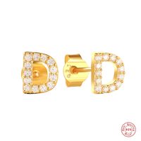 Fashion Letter Silver Plating Inlay Zircon Ear Studs 1 Pair sku image 5