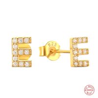 Fashion Letter Silver Plating Inlay Zircon Ear Studs 1 Pair sku image 6