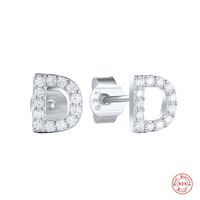 Fashion Letter Silver Plating Inlay Zircon Ear Studs 1 Pair sku image 26