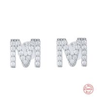 Fashion Letter Silver Plating Inlay Zircon Ear Studs 1 Pair sku image 33