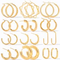 1 Pair Fashion Geometric Plating Stainless Steel Earrings main image 1