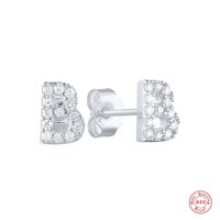 Fashion Letter Silver Plating Inlay Zircon Ear Studs 1 Pair sku image 24