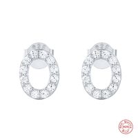 Fashion Letter Silver Plating Inlay Zircon Ear Studs 1 Pair sku image 35