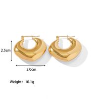 1 Paar Mode Einfarbig Überzug Rostfreier Stahl Vergoldet Ohrringe main image 2