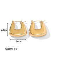 1 Pair Fashion Solid Color Plating Stainless Steel Gold Plated Earrings sku image 1