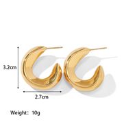 1 Paar Mode Einfarbig Überzug Rostfreier Stahl Vergoldet Ohrringe sku image 34