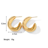 1 Pair Fashion Solid Color Plating Stainless Steel Gold Plated Earrings sku image 34