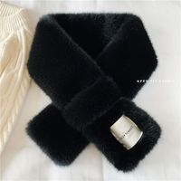 Women's Simple Style Solid Color Imitation Fur Polyester Winter Scarves sku image 1