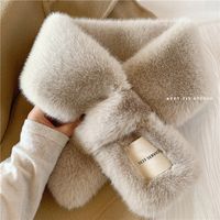 Women's Simple Style Solid Color Imitation Fur Polyester Winter Scarves sku image 5