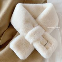 Women's Simple Style Solid Color Imitation Fur Polyester Winter Scarves sku image 4