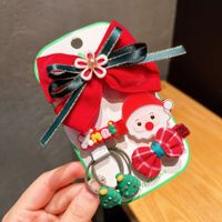 Cartoon Style Santa Claus Cloth Hair Clip Hair Tie 1 Set sku image 2