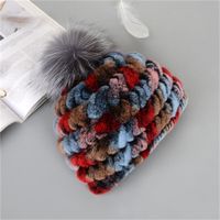 Women's Fashion Color Block Pom Poms Eaveless Wool Cap sku image 5