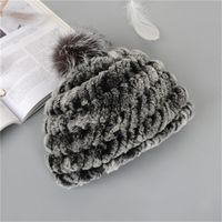 Women's Fashion Color Block Pom Poms Eaveless Wool Cap main image 3