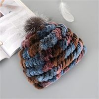 Women's Fashion Color Block Pom Poms Eaveless Wool Cap sku image 6