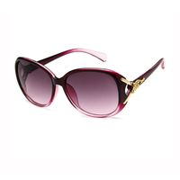 Fashion Solid Color Pc Oval Frame Metal Inlay Full Frame Women's Sunglasses main image 2