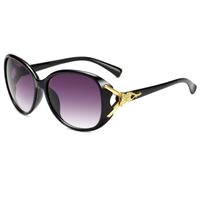 Fashion Solid Color Pc Oval Frame Metal Inlay Full Frame Women's Sunglasses main image 1
