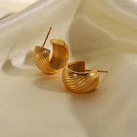 1 Pair Fashion C Shape Plating Stainless Steel Earrings main image 6