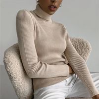 Fashion Solid Color Sweaters & Cardigans Polyacrylonitrile Fiber Patchwork Sweater Tops main image 1