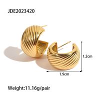1 Pair Fashion C Shape Plating Stainless Steel Earrings sku image 1
