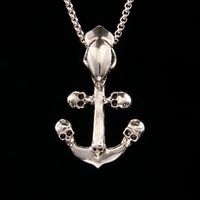 Punk Anchor Skull Stainless Steel Alloy Plating Unisex Pendant Necklace 1 Piece sku image 1