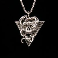 Wholesale Jewelry Hip-Hop Snake Skull 201 Stainless Steel Zinc Alloy Plating Pendant Necklace sku image 1