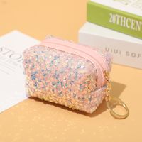 Women's Solid Color Polyester Sequins Zipper Coin Purses sku image 4