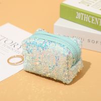 Women's Solid Color Polyester Sequins Zipper Coin Purses sku image 3