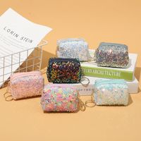 Women's Solid Color Polyester Sequins Zipper Coin Purses main image 1