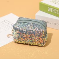 Women's Solid Color Polyester Sequins Zipper Coin Purses sku image 2
