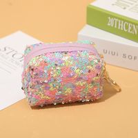 Women's Solid Color Polyester Sequins Zipper Coin Purses sku image 6