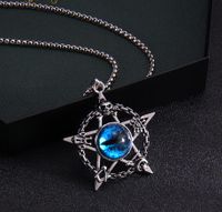 Wholesale Jewelry Fashion Pentagram Devil'S Eye 201 Stainless Steel Zinc Alloy Resin Pendant Necklace sku image 9