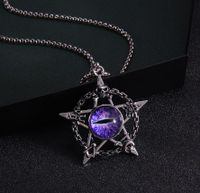 Wholesale Jewelry Fashion Pentagram Devil'S Eye 201 Stainless Steel Zinc Alloy Resin Pendant Necklace sku image 7