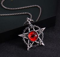 Wholesale Jewelry Fashion Pentagram Devil'S Eye 201 Stainless Steel Zinc Alloy Resin Pendant Necklace sku image 5