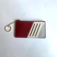 Women's Color Block Pu Leather Zipper Card Holders sku image 2