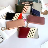 Women's Color Block Pu Leather Zipper Card Holders main image 3