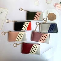 Women's Color Block Pu Leather Zipper Card Holders main image 2