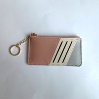 Women's Color Block Pu Leather Zipper Card Holders sku image 4