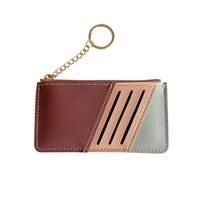Women's Color Block Pu Leather Zipper Card Holders main image 4