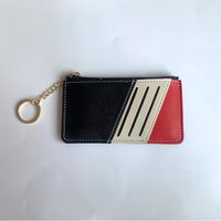 Women's Color Block Pu Leather Zipper Card Holders sku image 3