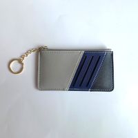Women's Color Block Pu Leather Zipper Card Holders sku image 1
