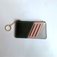 Women's Color Block Pu Leather Zipper Card Holders sku image 6