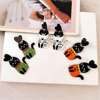 1 Pair Fashion Cat Arylic Drop Earrings main image 1