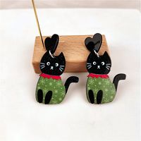 1 Pair Fashion Cat Arylic Drop Earrings sku image 3